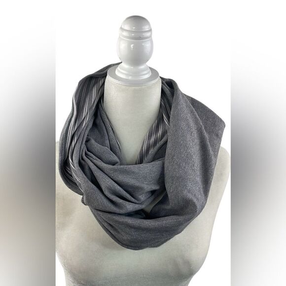 Lululemon Vinyasa Scarf Rulu DoubleTrouble Stripe Neutral Blush Heathered Slate - Picture 5 of 6